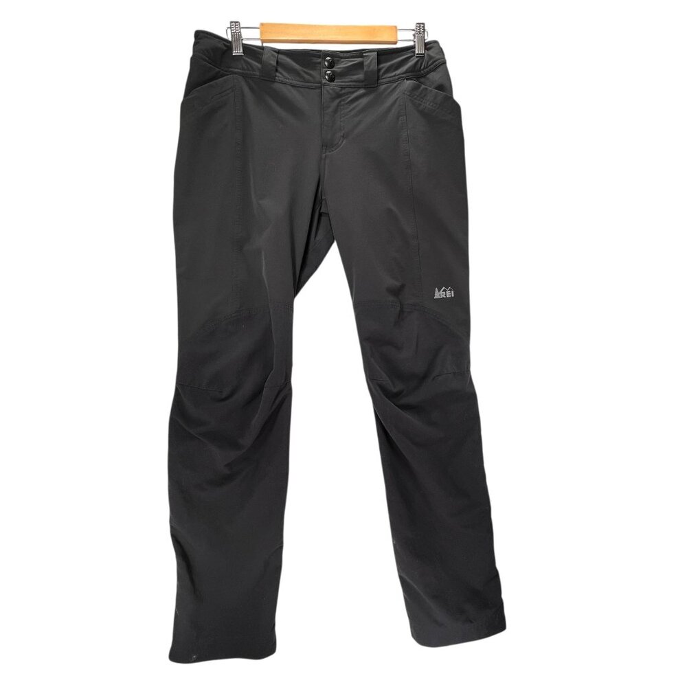 REI Outdoor Pants 10 Black Slim Adventure Vented Knees Nylon Hiking Womens